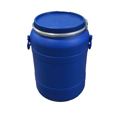 14 gal open head poly recon blue p/c with handles