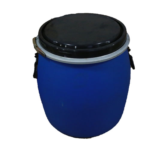 19 gal open head poly recon blue p/c with handles